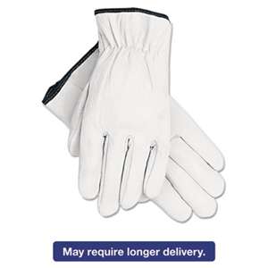 MCR SAFETY Grain Goatskin Driver Gloves, White, Large, 12 Pairs