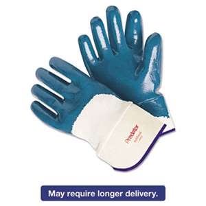 MCR SAFETY Predator Nitrile Gloves, Blue/White, Large, 12 Pairs