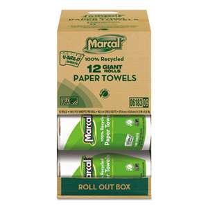 MARCAL MANUFACTURING, LLC 100% Recycled Roll Towels, 5 1/2 x 11, 140 Sheets, 12 Rolls/Carton