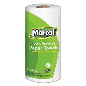 MARCAL MANUFACTURING, LLC 100% Recycled Roll Towels, 9 x 11, 60 Sheets, 15 Rolls/Carton