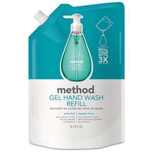 METHOD PRODUCTS INC. Gel Hand Wash Refill, Waterfall, 34 oz Pouch