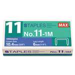 MAX USA CORP. No. 11 Mini Staples for HD-11FLK, 1/4" Leg, 3/8"Crown Flat Clinch, 1,000/Box