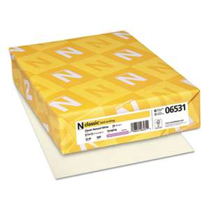 NEENAH PAPER CLASSIC Laid Writing Paper, 24lb, 8 1/2 x 11, Natural White, 500 Sheets