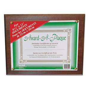 NuDell 18811M Award-A-Plaque Document Holder, Acrylic/Plastic, 10-1/2 x 13, Walnut