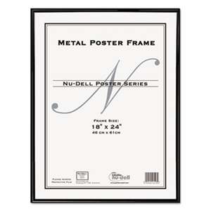 NuDell 31222 Metal Poster Frame, Plastic Face, 18 x 24, Black