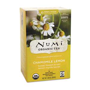 NUMI Organic Teas and Teasans, 1.8oz, Chamomile Lemon, 18/Box