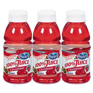 OCEAN SPRAY 100% Juice, Cranberry, 10oz Bottle, 6/Pack
