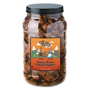 OFFICE SNAX, INC. Pretzel Assortment, Peanut Butter, 44oz, Canister