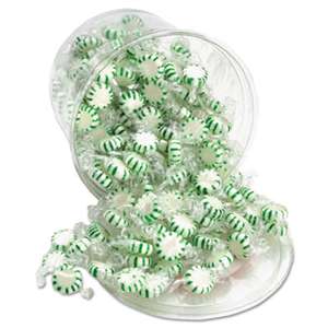 OFFICE SNAX, INC. Starlight Mints, Spearmint Hard Candy, Individual Wrapped, 2 lb Resealable Tub