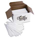 OFFICE SNAX, INC. Plastic Stir Sticks, 5", Plastic, White, 1000/Box
