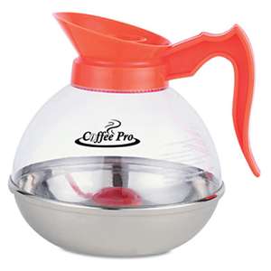 ORIGINAL GOURMET FOOD COMPANY Unbreakable Decaffeinated Coffee Decanter, 12-Cup, Stainless Steel/Polycarbonate