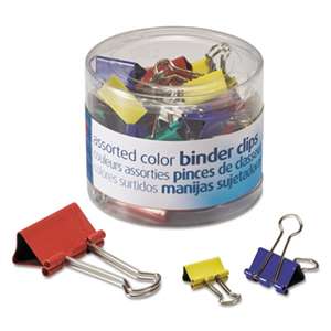 OFFICEMATE INTERNATIONAL CORP. Binder Clips, Metal, Assorted Colors/Sizes, 30/Pack