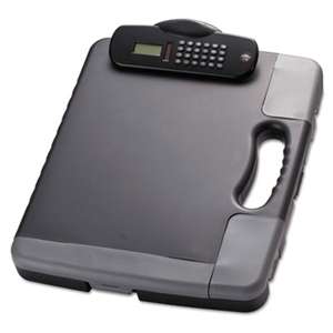 OFFICEMATE INTERNATIONAL CORP. Portable Storage Clipboard Case w/Calculator, 11 3/4 x 14 1/2, Charcoal