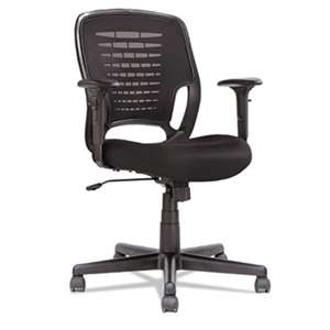 OIF Swivel/Tilt Mesh Task Chair, Height Adjustable T-Bar Arms, Black