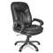 OIF Executive Swivel/Tilt Leather High-Back Chair, Fixed Arched Arms, Black