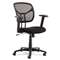 OIF Swivel/Tilt Mesh Task Chair, Height Adjustable T-Bar Arms, Black/Chrome