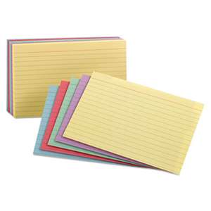 ESSELTE PENDAFLEX CORP. Ruled Index Cards, 3 x 5, Blue/Violet/Canary/Green/Cherry, 100/Pack