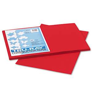 PACON CORPORATION Tru-Ray Construction Paper, 76 lbs., 12 x 18, Holiday Red, 50 Sheets/Pack