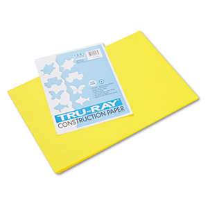 PACON CORPORATION Tru-Ray Construction Paper, 76 lbs., 12 x 18, Yellow, 50 Sheets/Pack