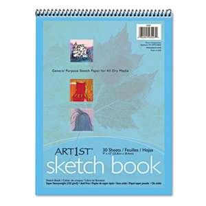 PACON CORPORATION Artist's Sketch Book, Unruled, 80lb, 9 x 12, White, 30 Sheets