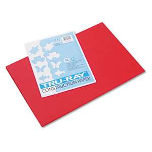 PACON CORPORATION Tru-Ray Construction Paper, 76 lbs., 12 x 18, Festive Red, 50 Sheets/Pack