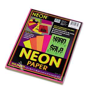 PACON CORPORATION Array Colored Bond Paper, 24lb, 8-1/2 x 11, Assorted Neon, 100 Sheets/Pack