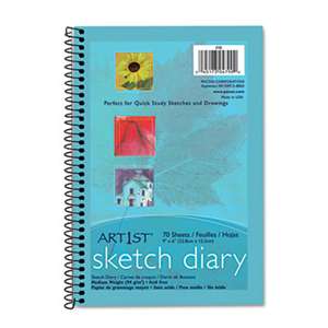 PACON CORPORATION Art1st Sketch Diary, 9 x 6, White, 70 Sheets