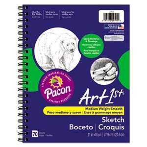 PACON CORPORATION Art1st Sketch Diary, 11 x 8 1/2, 60 lb, 70 Sheets, White