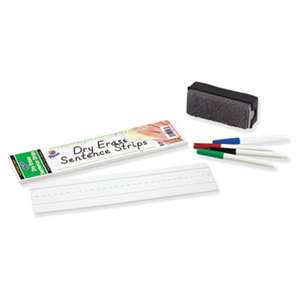 PACON CORPORATION Dry Erase Sentence Strips, 12 x 3, White, 30 per Pack