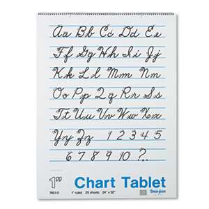 PACON CORPORATION Chart Tablets w/Cursive Cover, Ruled, 24 x 32, White, 25 Sheets