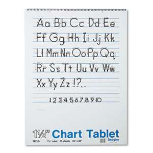 PACON CORPORATION Chart Tablets w/Manuscript Cover, Ruled, 24 x 32, White, 25 Sheets