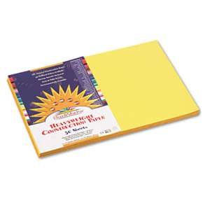 PACON CORPORATION Construction Paper, 58 lbs., 12 x 18, Yellow, 50 Sheets/Pack