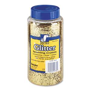 PACON CORPORATION Spectra Glitter, .04 Hexagon Crystals, Gold, 16 oz Shaker-Top Jar