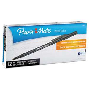 SANFORD Write Bros Stick Ballpoint Pen, Black Ink, 0.8mm, Dozen