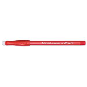 SANFORD Eraser Mate Ballpoint Stick Erasable Pen, Red Ink, Medium, Dozen