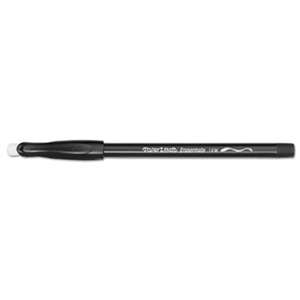 SANFORD Eraser Mate Ballpoint Stick Erasable Pen, Black Ink, Medium, Dozen