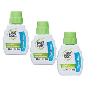 SANFORD Fast Dry Correction Fluid, 22 ml Bottle, White, 3/Pack