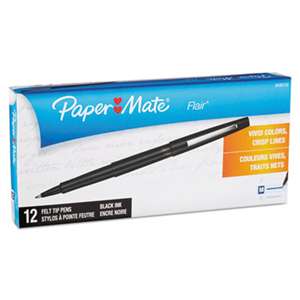 SANFORD Point Guard Flair Needle Tip Stick Pen, Black Ink, 0.7mm, Dozen