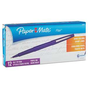 SANFORD Point Guard Flair Needle Tip Stick Pen, Purple Ink, 0.7mm, Dozen