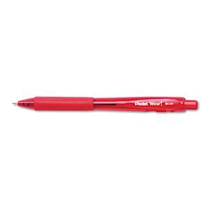 PENTEL OF AMERICA WOW! Retractable Ballpoint Pen, 1mm, Red Barrel/Ink, Dozen