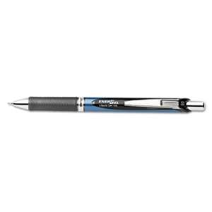 PENTEL OF AMERICA EnerGel RTX Retractable Liquid Gel Pen, .5mm, Silver/Black Barrel, Black Ink
