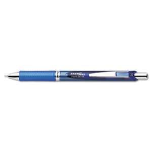 PENTEL OF AMERICA EnerGel RTX Retractable Liquid Gel Pen, .5mm, Silver/Blue Barrel, Blue Ink