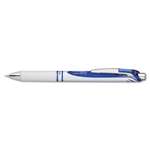 PENTEL OF AMERICA EnerGel RTX Retractable Liquid Gel Pen, .5mm, White/Blue Barrel, Blue Ink