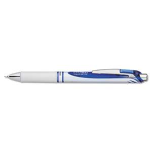 PENTEL OF AMERICA EnerGel RTX Retractable Liquid Gel Pen, .5mm, White/Blue Barrel, Blue Ink