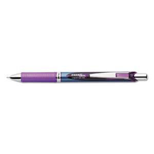 PENTEL OF AMERICA EnerGel RTX Retractable Liquid Gel Pen, .5mm, Silver/Violet Barrel, Violet Ink