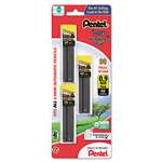 PENTEL OF AMERICA Super Hi-Polymer Lead Refills, 0.9mm, HB, Black, 30/Tube, 3 Tubes/Pack