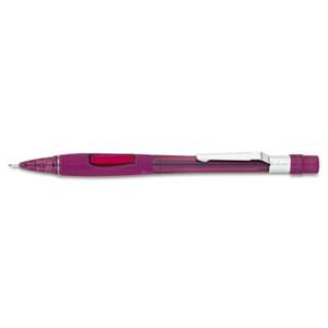 PENTEL OF AMERICA Quicker Clicker Mechanical Pencil, 0.9 mm, Transparent Burgundy Barrel