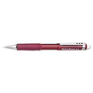 PENTEL OF AMERICA Twist-Erase III Mechanical Pencil, 0.7 mm, Burgundy Barrel