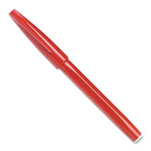 PENTEL OF AMERICA Sign Pen Fine Point Color Marker, Bullet Tip, .7mm, Red Barrel/Ink, Dozen