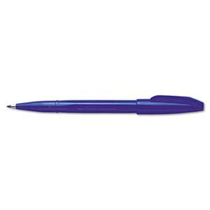 PENTEL OF AMERICA Sign Pen Fine Point Color Marker, Bullet Tip, .7mm, Blue Barrel/Ink, Dozen